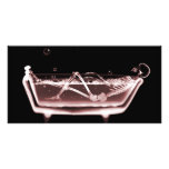 BATH TUB X-RAY VISION SKELETON - RED photo cards