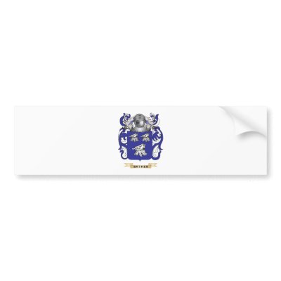 Bather Coat of Arms (Family Crest) Bumper Sticker by familycrest