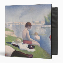 Bathers at Asnières, 1884 (oil on canvas) 3 Ring Binder