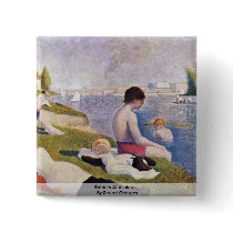 Bathers At Asnieres,  By Seurat Georges Pins