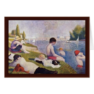 Bathers At Asnieres,  By Seurat Georges Card by Artcollection
