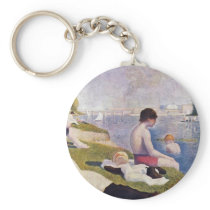 Bathers At Asnieres,  By Seurat Georges Keychains