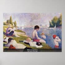Bathers At Asnieres,  By Seurat Georges Poster