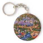 Bathers By Pierre-Auguste Renoir (Best Quality) Keychain