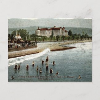 Bathers, Hotel Potter, Santa Barbara CA, 1908 postcard