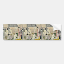 Bathhouse women diptych by Torii, Kiyonaga Ukiyo-e Bumper Sticker