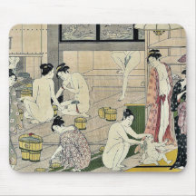 Bathhouse women diptych by Torii, Kiyonaga Ukiyo-e Mousepad