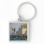 Bathing at Etretat Key Chain
