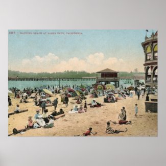 Bathing Beach, Santa Cruz CA Vintage print