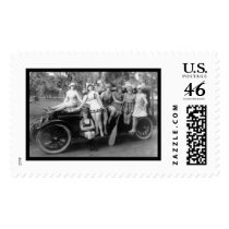 Bathing Beauties on a Car 1919 Stamp