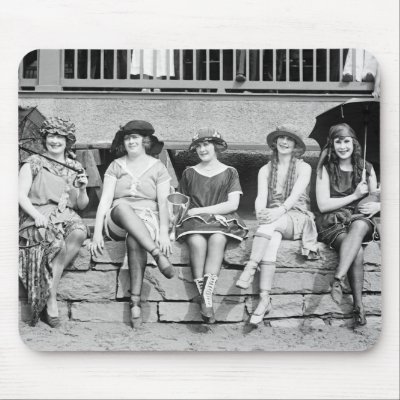 Bathing Beauty Costume Contest Vintage Glamour Mouse Pads by fotoshoppe