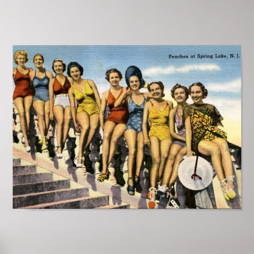 Bathing Beauty Peaches, Spring Lake Vintage Posters