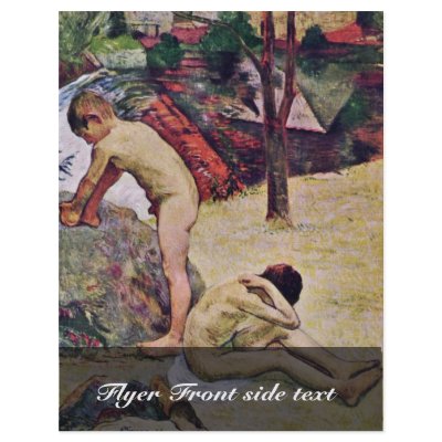Bathing Breton Boy By Gauguin Paul (Best Quality) Custom Flyer by Artcollection
