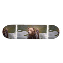 Bathing Brown Bear Skateboard