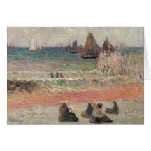 Bathing Dieppe by Gauguin, Vintage Impressionism Card