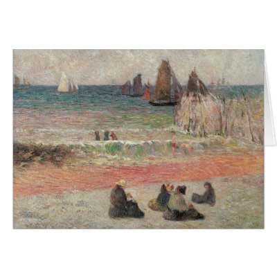 Bathing Dieppe by Paul Gauguin Card by MasterpieceCafe