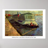 Bathing Float on the Seine at Asniere by Van Gogh. Print