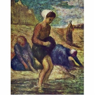 Bathing Girls By Daumier Honoré Acrylic Cut Out by Artcollection