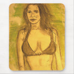 bathing suit girl art mousepad