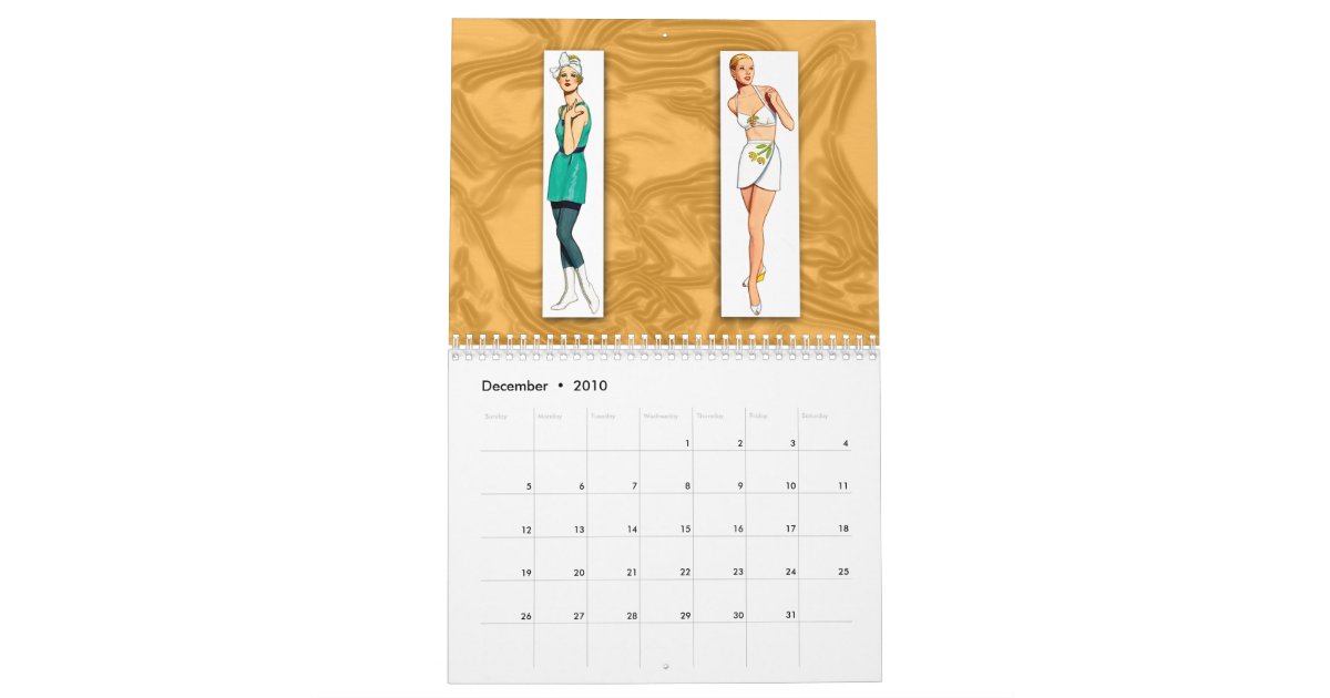 Bathing Suits and Lingerie Vintage Images Calendar Zazzle