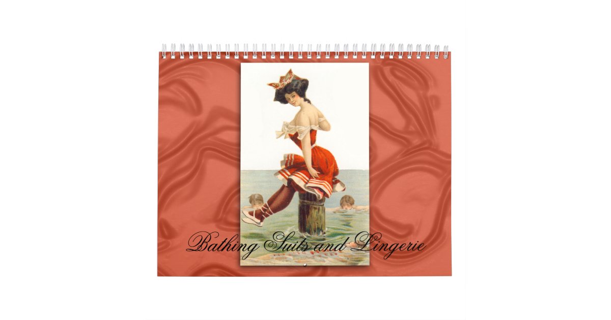 Bathing Suits and Lingerie Vintage Images Calendar Zazzle