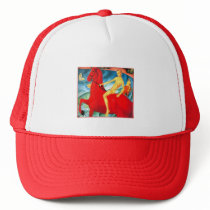 "Bathing the Red Horse" hats by Aquavel "Bathing the Red Horse" hats