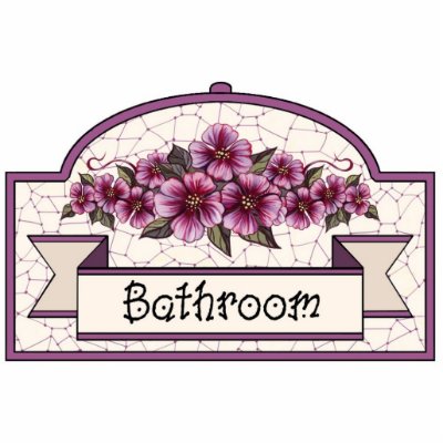 "Bathroom" - Decorative Sign - 45 Photo Sculpture by ArtbyJean