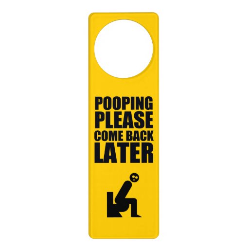 Bathroom Door Hanger Warning Zazzle