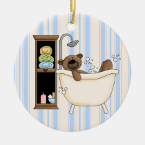 bathroom, ornament, decor, birthday, christmas, bear, bears, Ornamento com design gráfico personalizado