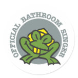 bathroom singer round sticker