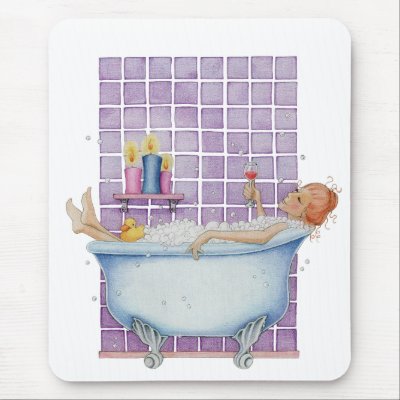 Bathtub Joy Mousepad by floatinglemons