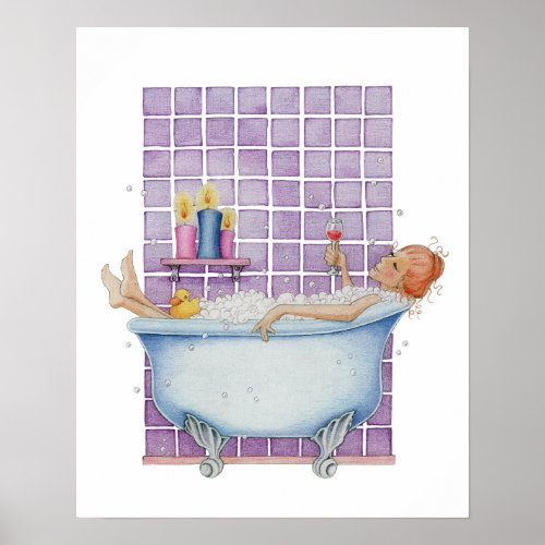 Bathtub Joy Poster print