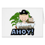 Bathtub Pirates - Blond Boy Tshirts and Gifts Greeting Cards