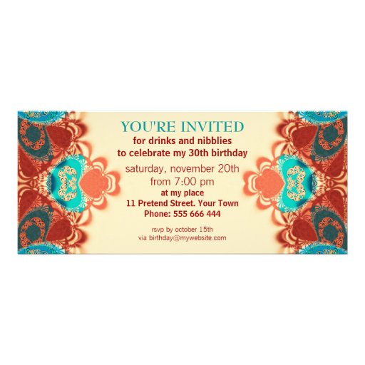 Batik Exotic Birthday / Special Occasion Invitatio Custom Announcements