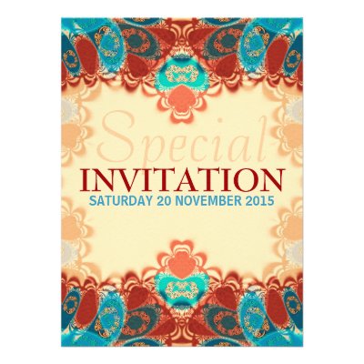 Batik Exotic Square Birthday / Special Invites