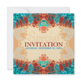 Batik Exotic Square Birthday / Special Invites invitation