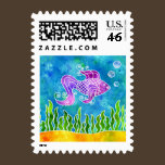 Batik Fishy Postage Stamp stamps