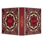Batik Hearts Gold Burgundy Album Binder