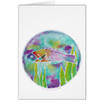 Batik Hinalea Hawaiian Wrasse Fish Batik Art Greeting Card