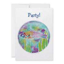Batik Hinalea Hawaiian Wrasse Fish Batik Art Custom Invites