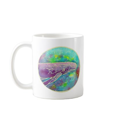 Batik Humpback Whale Art Ceramic Mugs by alinaspencil