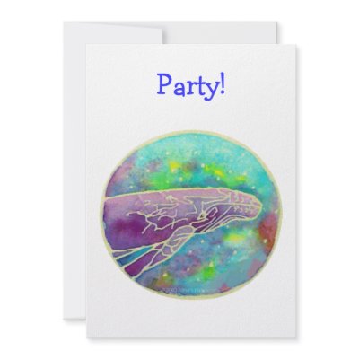 Batik Humpback Whale Art Custom Party Invitations by alinaspencil