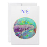 Batik Humpback Whale Art Custom Party Invitations