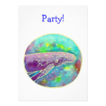 Batik Humpback Whale Art Custom Party Invitations