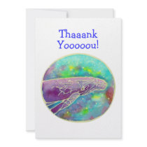 Batik Humpback Whale Art Thank You Cards Template Custom Invite