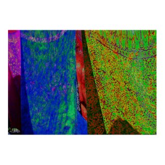 Batik Market Sarongs Poster print