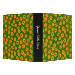 Batik Style Floral (1.5in) Orange and Green 3 Ring Binders