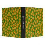 Batik Style Floral (1in) Orange and Green 3 Ring Binders