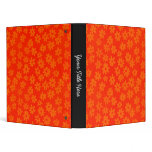 Batik Style Floral (1in) Shades of Orange Vinyl Binder