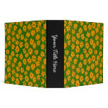 Batik Style Floral (2in) Orange and Green Vinyl Binder